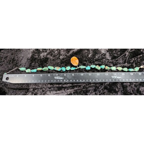 EUC Natural Turquoise Nugget Necklace with Agate Slice Pendant – Southwestern Bo - Picture 10 of 10